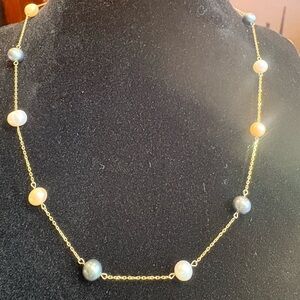 Elegant 10Kt Vintage  Gold and Pearl Necklace with Bracelet